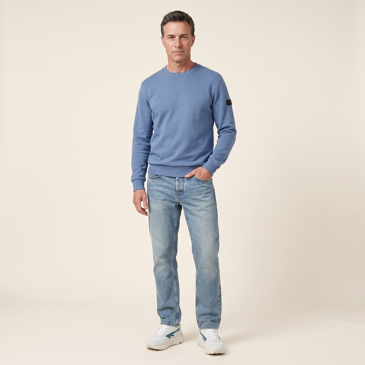 Arbor Antwerp Line Flower Sweater Grijs
