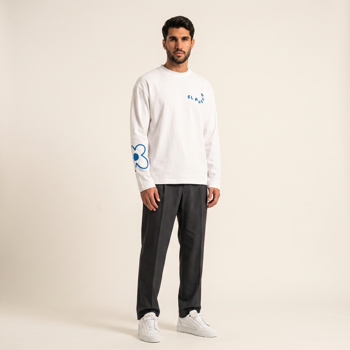 Bram's Fruit Varsity Striped Longsleeve T-shirt Wit/Donker Groen