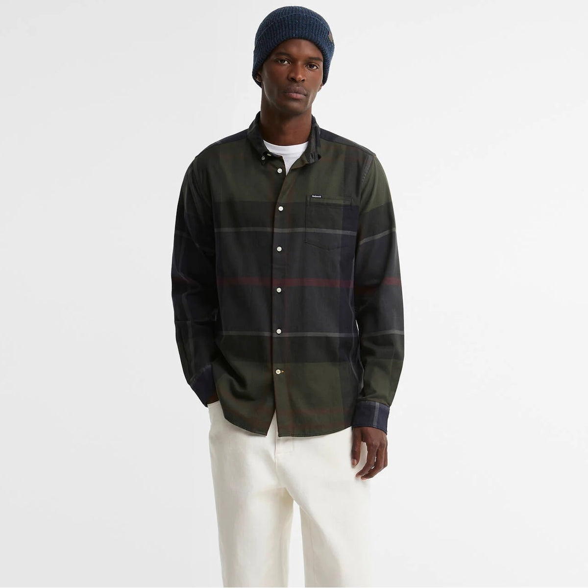 Barbour Dunoon Tartan Tailored Skjorte Navy/Mørkegrøn