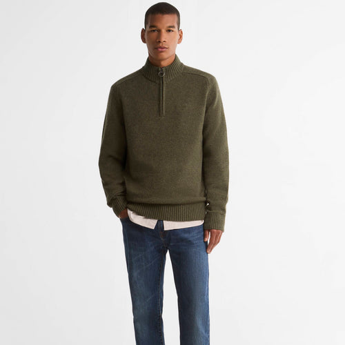 Barbour Newtown Half Zip Striktrøje Mørkegrøn