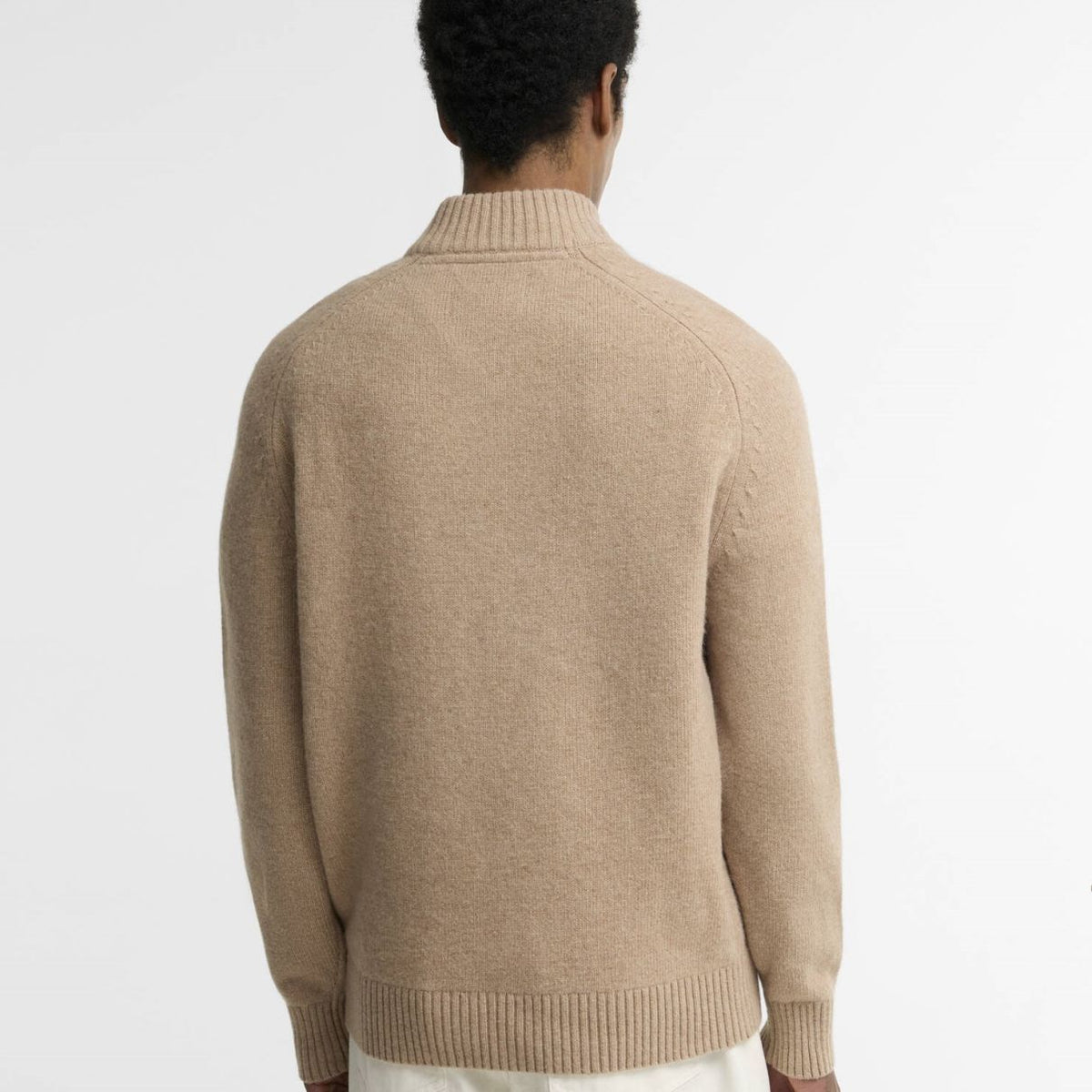 Barbour Newtown striktrøje med lynlås i beige