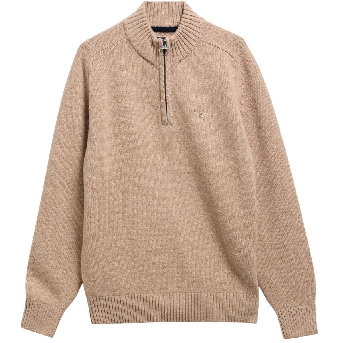 Barbour Newtown striktrøje med lynlås i beige