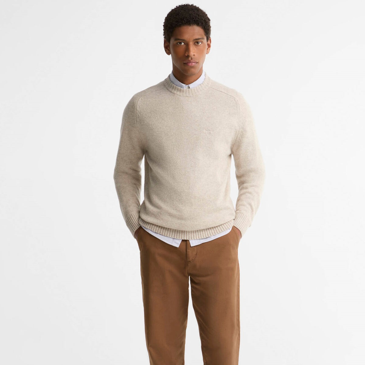 Barbour Newtown Sweater Lysegrå