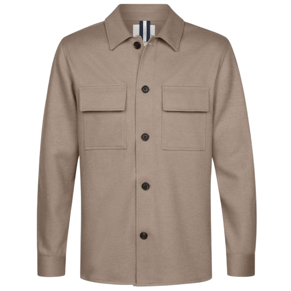 Beige wool knitted overshirt