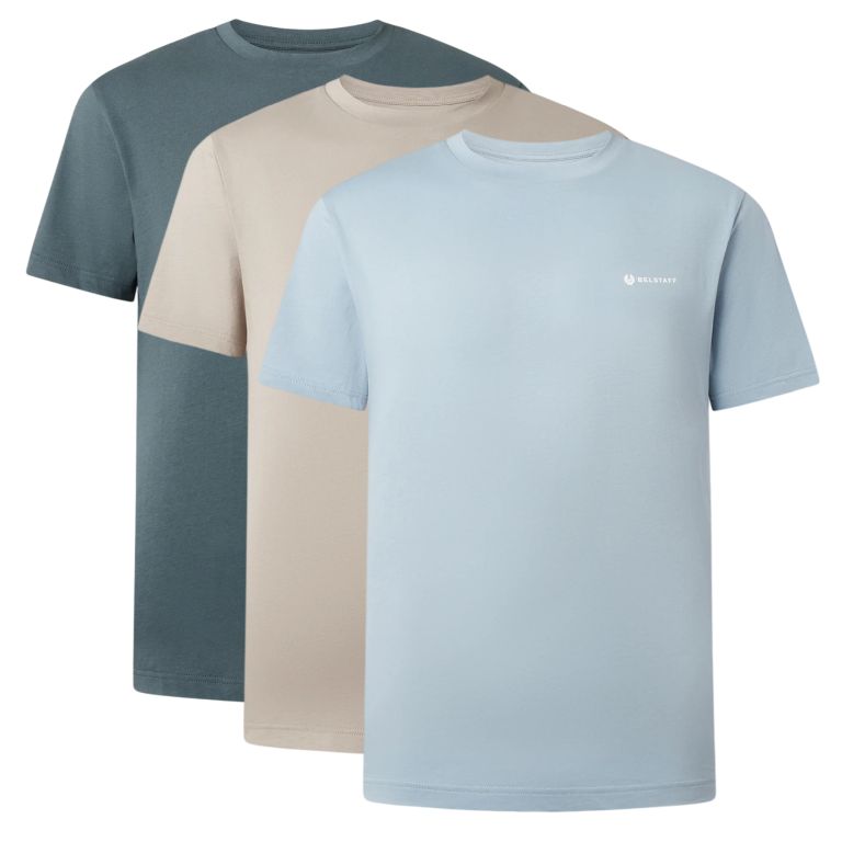 Belstaff 3-pak T-shirt lyseblå/grå/mørkeblå