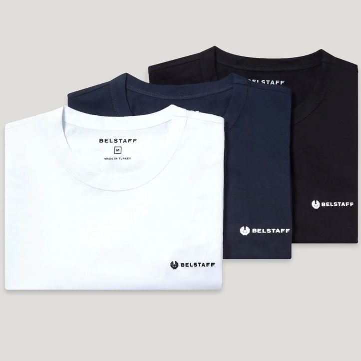 Belstaff 3-pak T-shirt Hvid/Sort/Navy