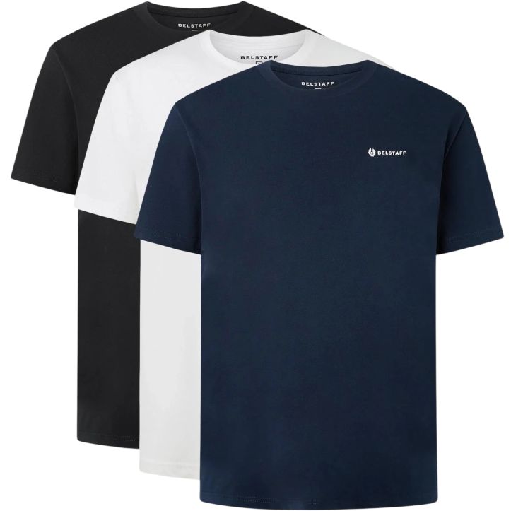 Belstaff 3-pak T-shirt Hvid/Sort/Navy