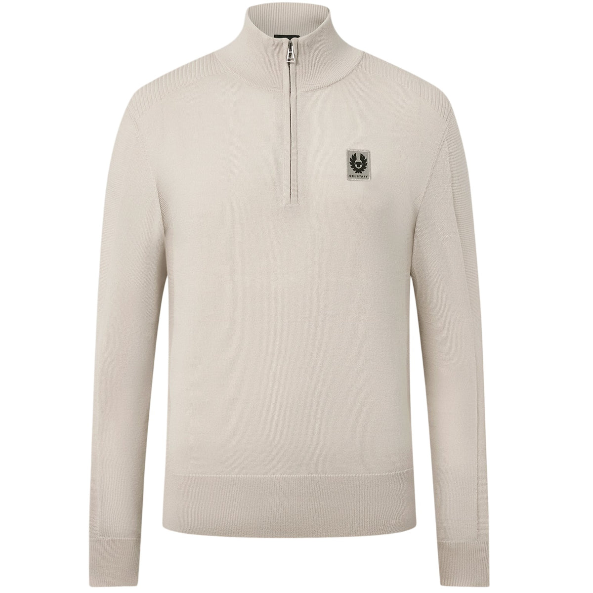 Belstaff Colden Merino Quarter Zip Sweater Beige