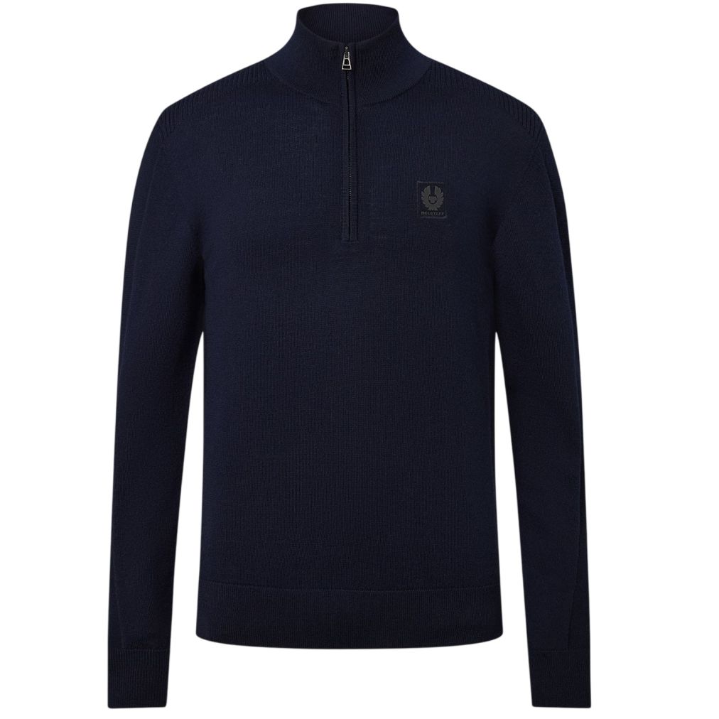 Belstaff Colden Merino Quarter Zip-sweater marineblå