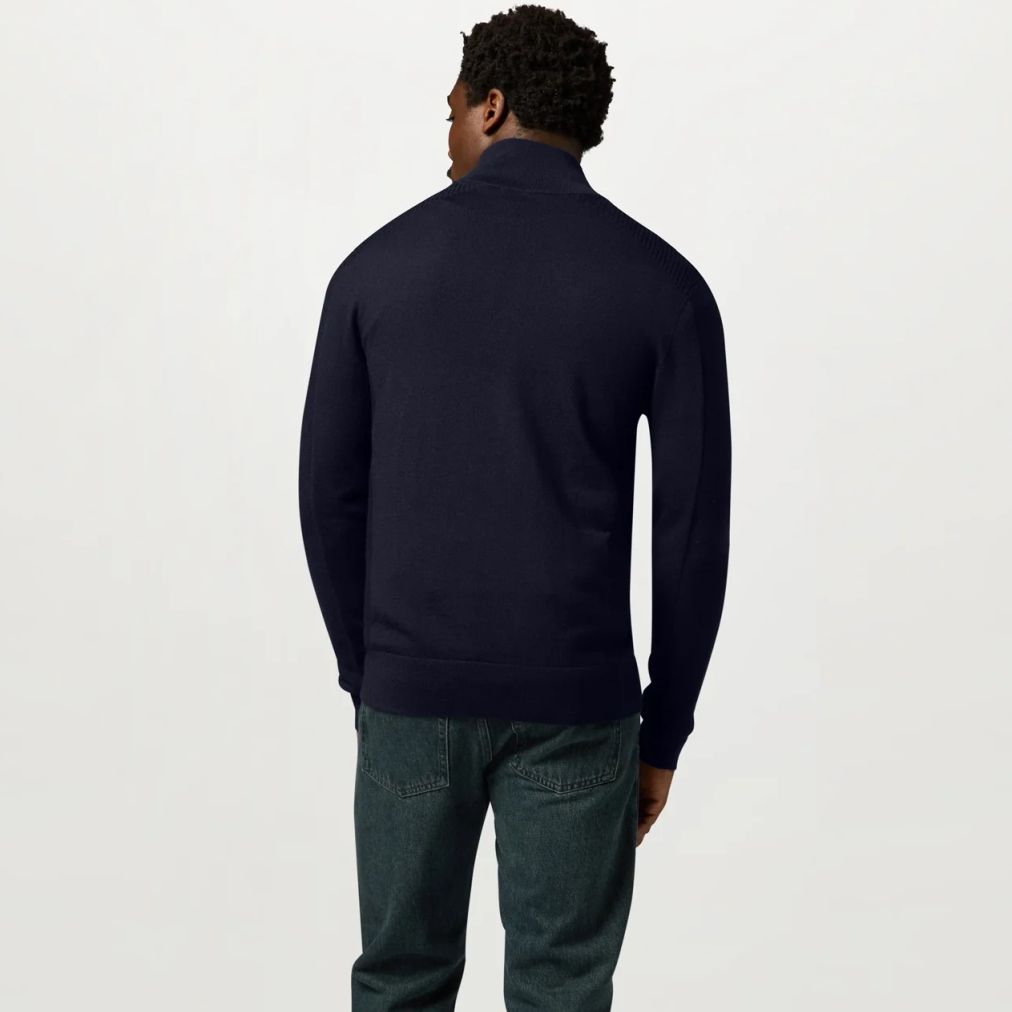 Belstaff Colden Merino Quarter Zip-sweater marineblå
