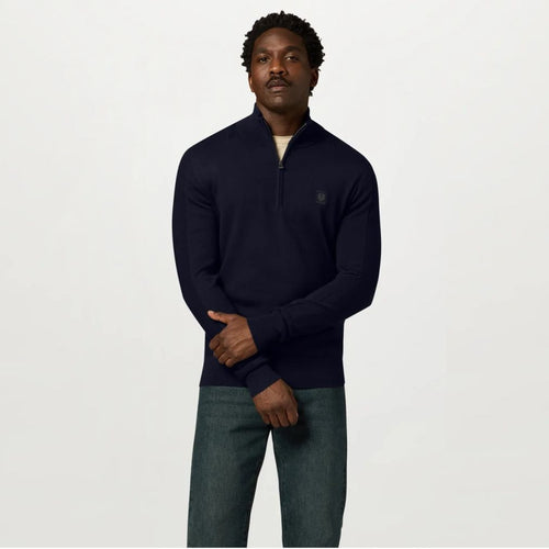 Belstaff Colden Merino Quarter Zip-sweater marineblå
