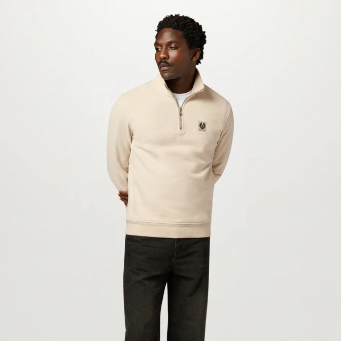 Belstaff Quarter Zip Sweater Beige