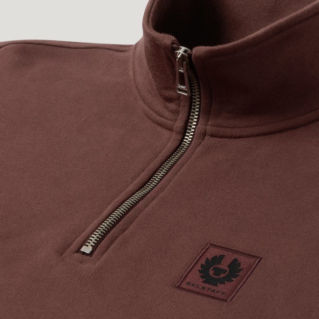 Belstaff Quarter Zip Sweater bordeaux
