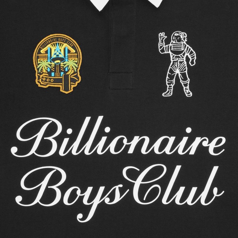 Billionaire Boys Club Script Panelled Rugby Langærmet Polo Sort