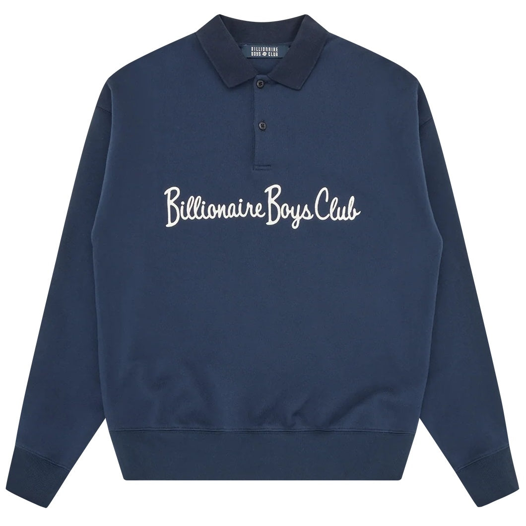Billionaire Boys Club Signature-trøje med krave marineblå
