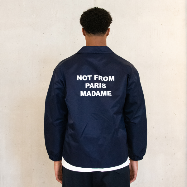 Drôle De Monsieur Slogan Vest Navy2