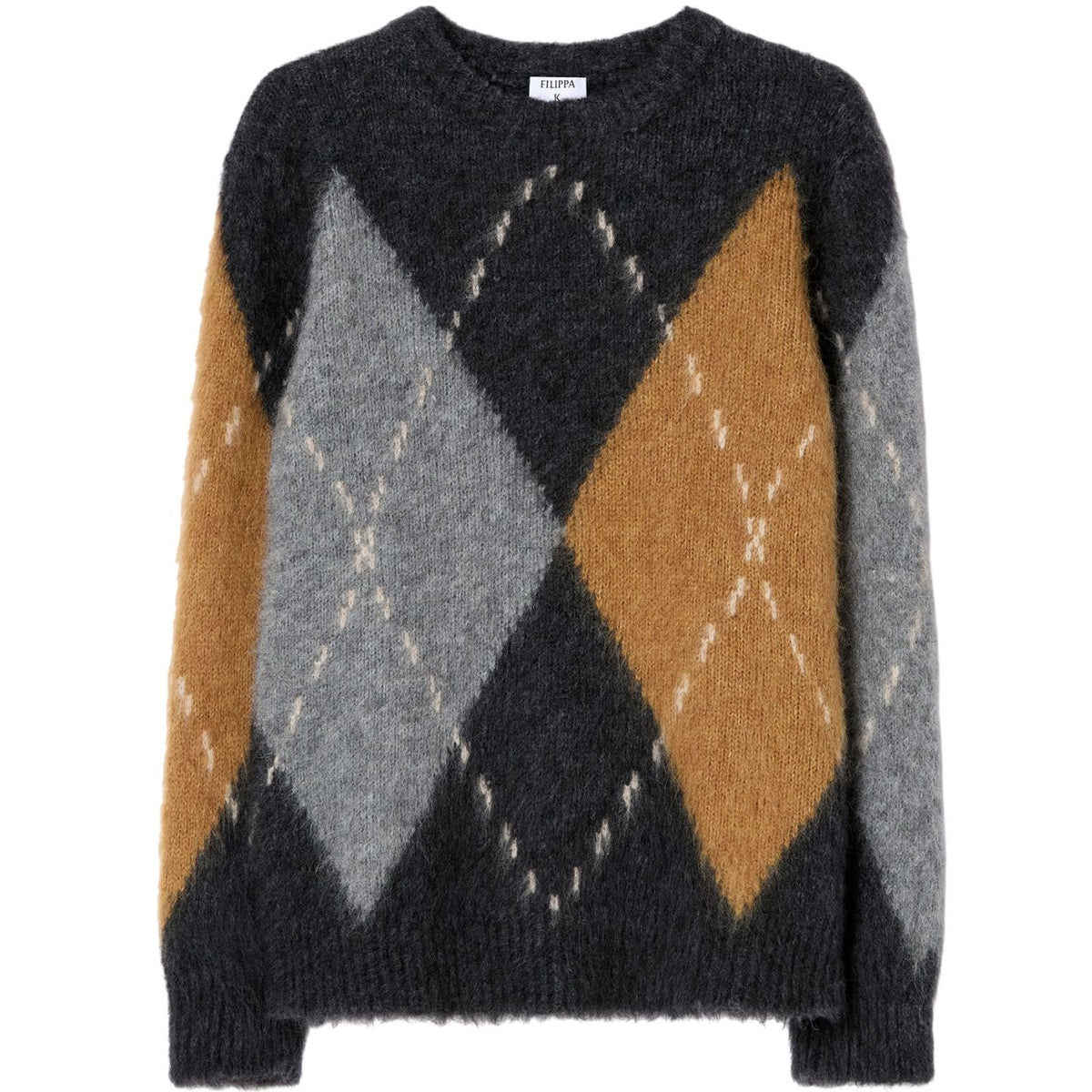Filippa K Alpaca Check Sweater Grå