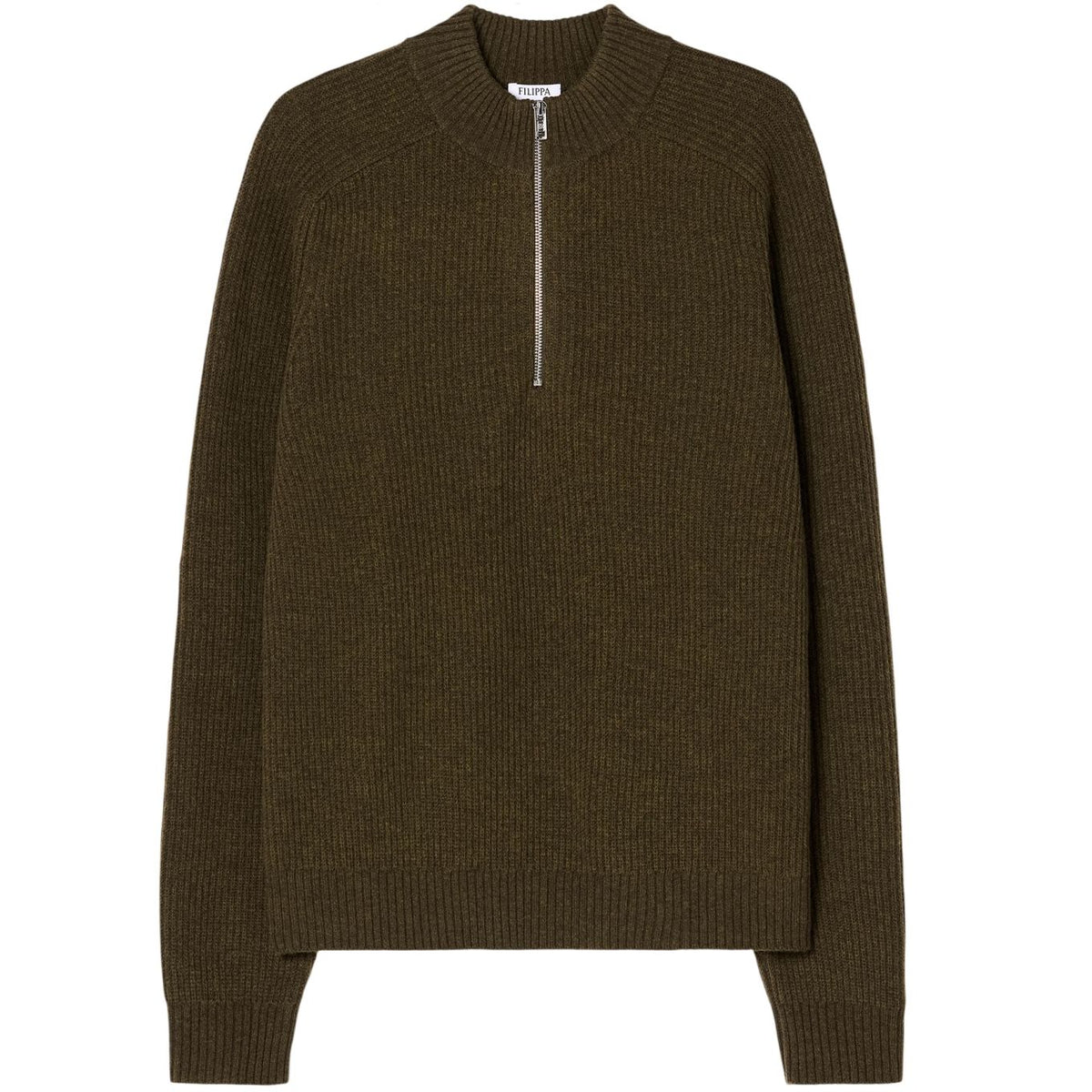Filippa K uld-halv-lynlås-sweater mørkegrøn