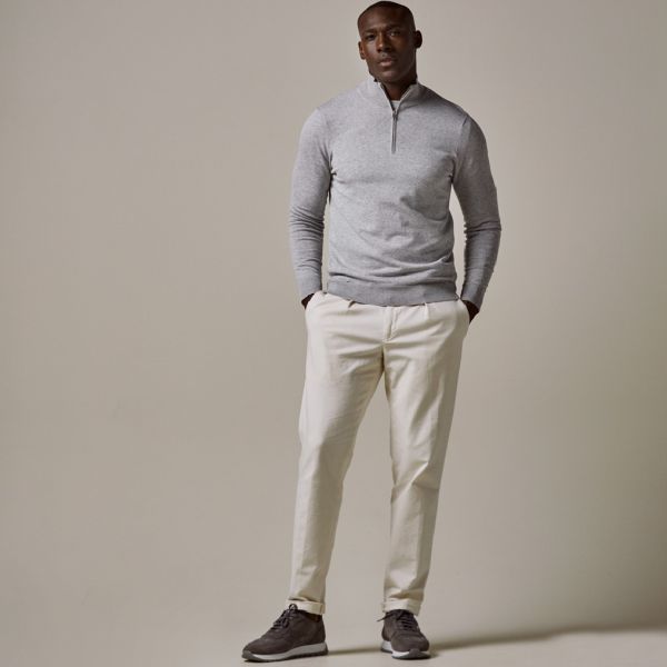 Profuomo Luxury Half Zip Sweater Grijs