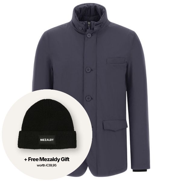 Herno Stand Down Collar Jakke Navy