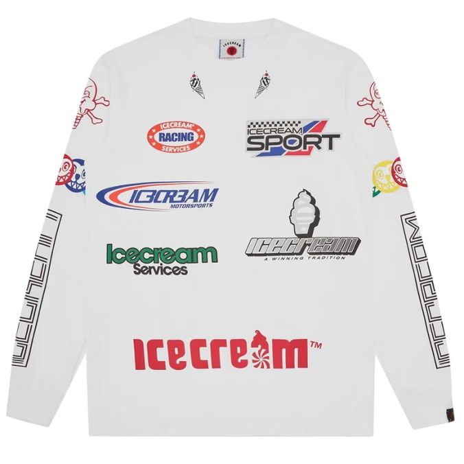 Icecream Pit Crew langærmet T-shirt Hvid