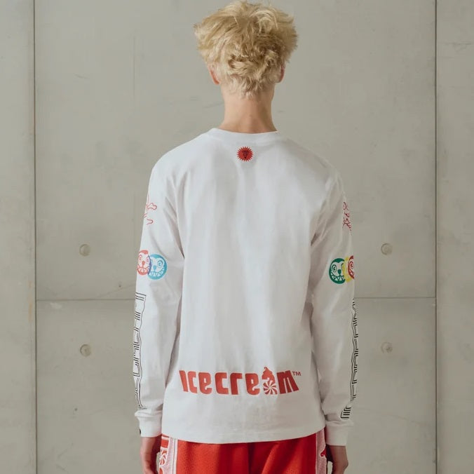 Icecream Pit Crew langærmet T-shirt Hvid