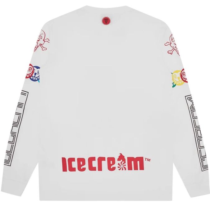 Icecream Pit Crew langærmet T-shirt Hvid