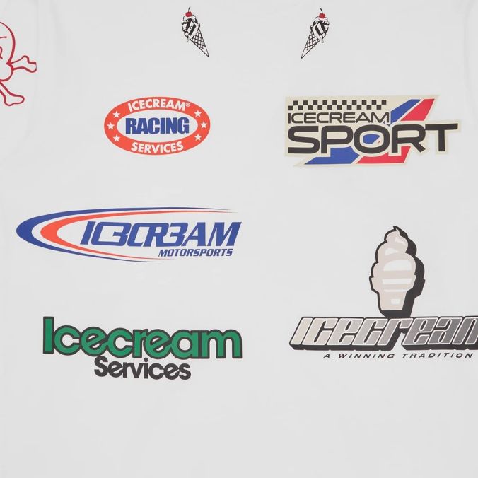 Icecream Pit Crew langærmet T-shirt Hvid