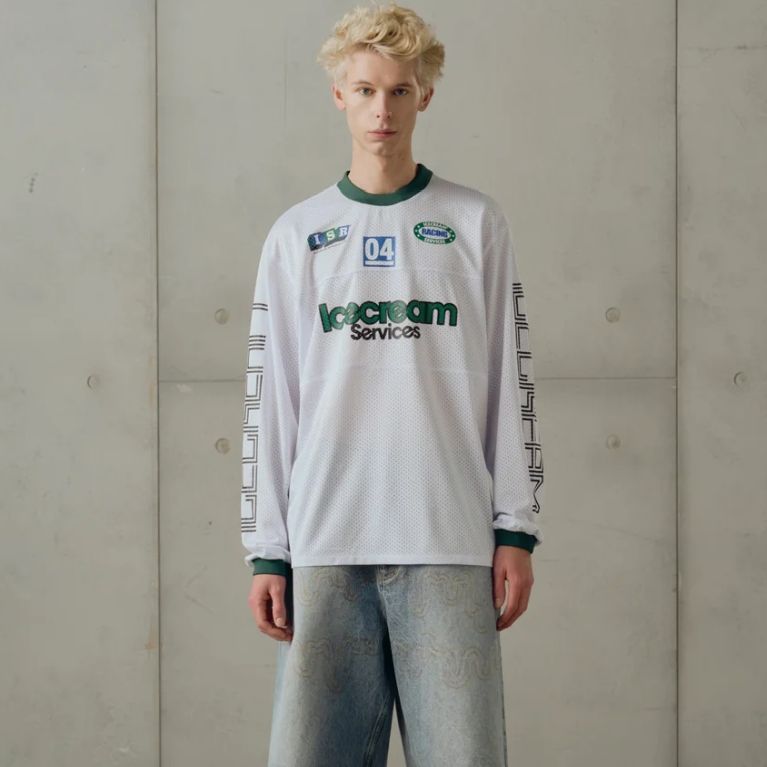 Icecream Services Mesh Langærmet T-shirt Hvid