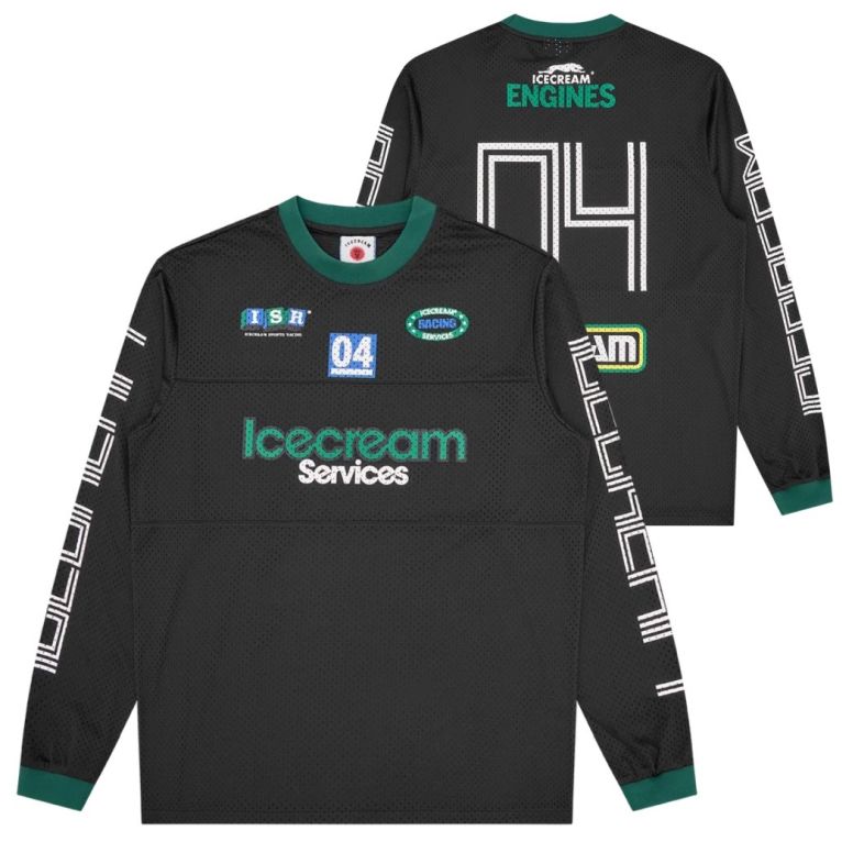 Icecream Services Mesh Langærmet T-shirt Sort