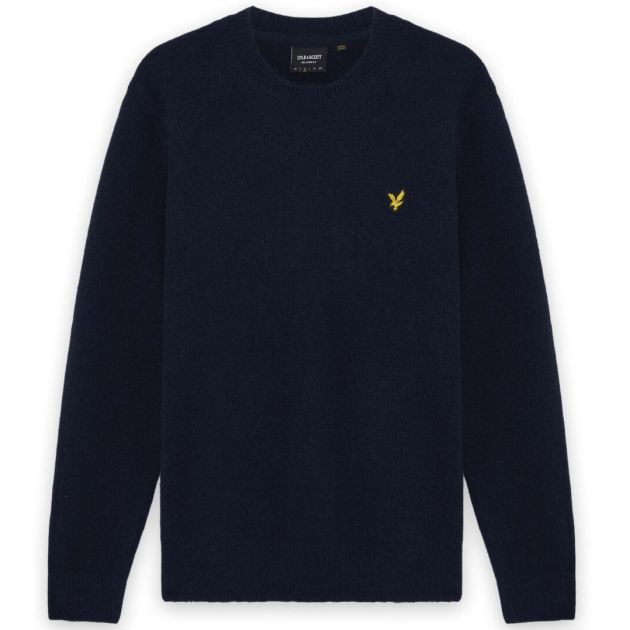 Lyle & Scott striktrøje med børstet overflade marineblå