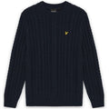 Lyle & Scott kabelstrikket sweater navy