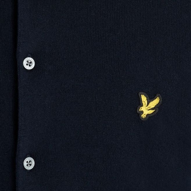 Lyle & Scott Cotton Merino Strikket Skjorte Navy