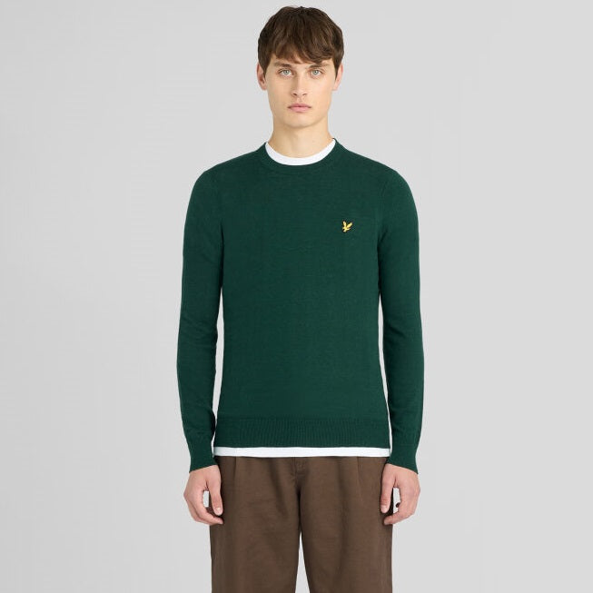 Lyle & Scott Cotton Merino Sweater Mørkegrøn