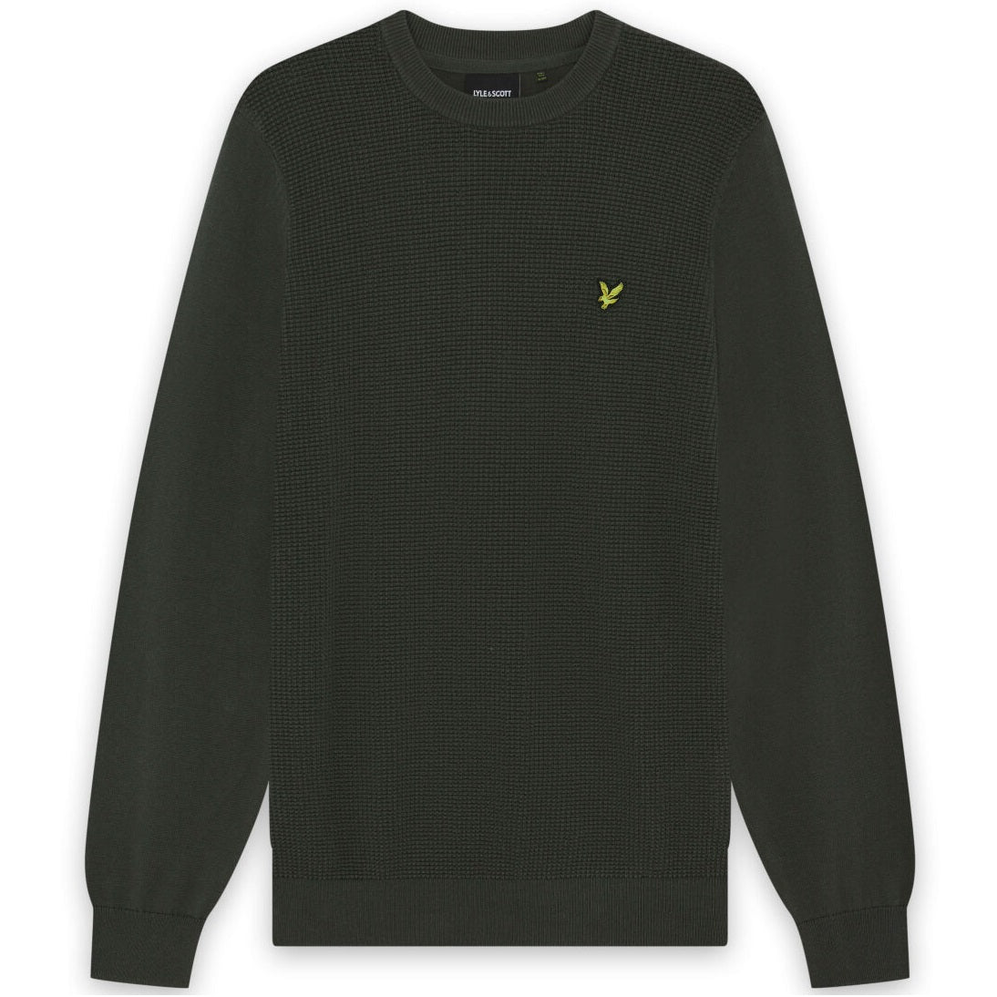 Lyle & Scott Panelled Waffle Sweater Mørkegrøn
