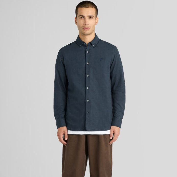 Lyle & Scott ensfarvet skjorte navy