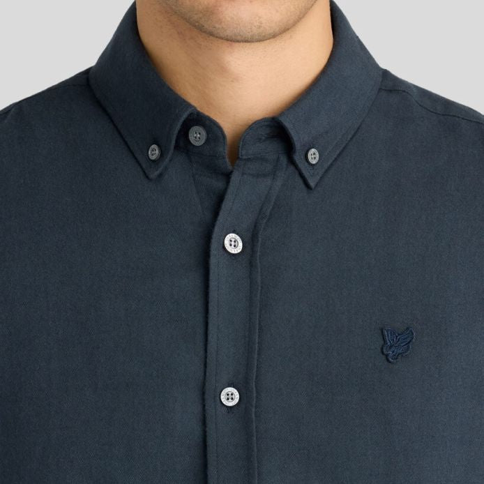 Lyle & Scott ensfarvet skjorte navy