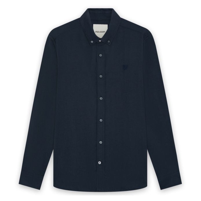 Lyle & Scott ensfarvet skjorte navy
