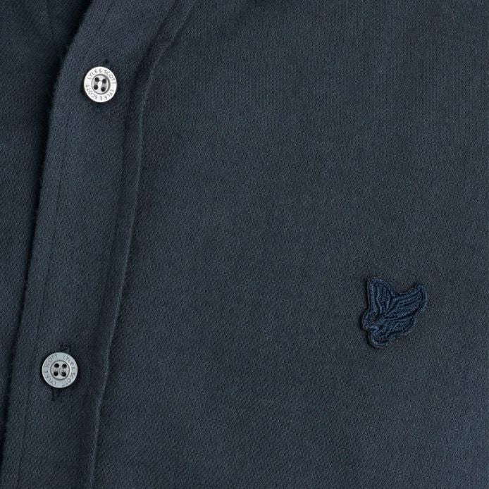 Lyle & Scott ensfarvet skjorte navy