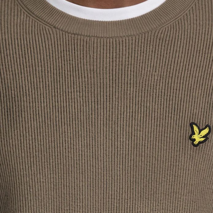 Lyle & Scott Afslappet Striktrøje med Ribkant Brun
