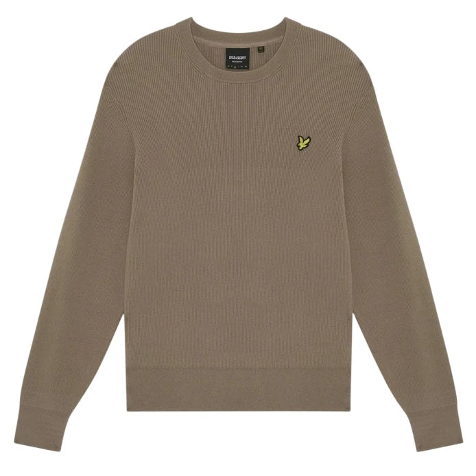 Lyle & Scott Afslappet Striktrøje med Ribkant Brun