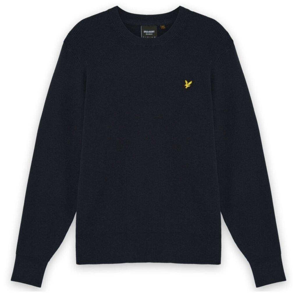 Lyle & Scott Relaxed Ribstrikket Sweater Navy