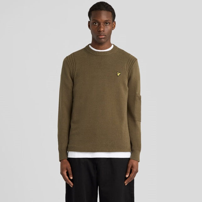 Lyle & Scott Rib Insert Sweater Mørkegrøn