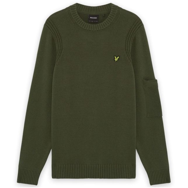Lyle & Scott Rib Insert Sweater Mørkegrøn
