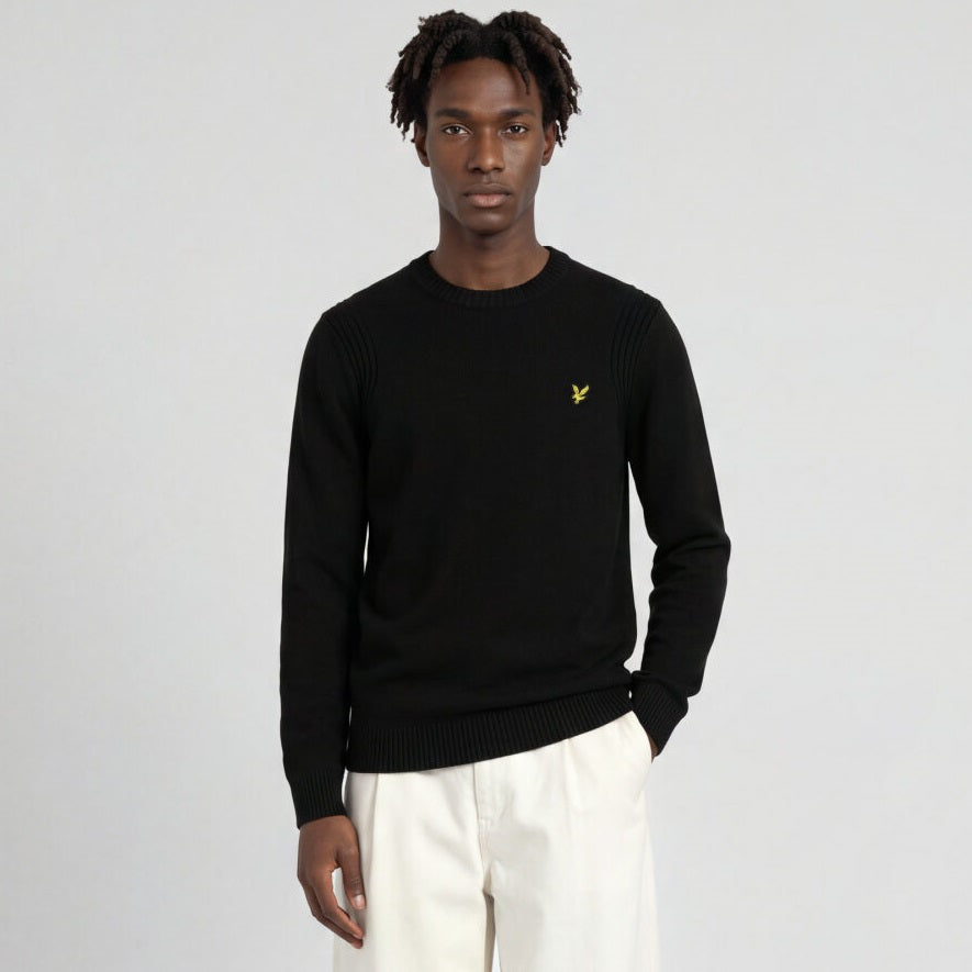 Lyle & Scott Rib Insert Sweater Sort