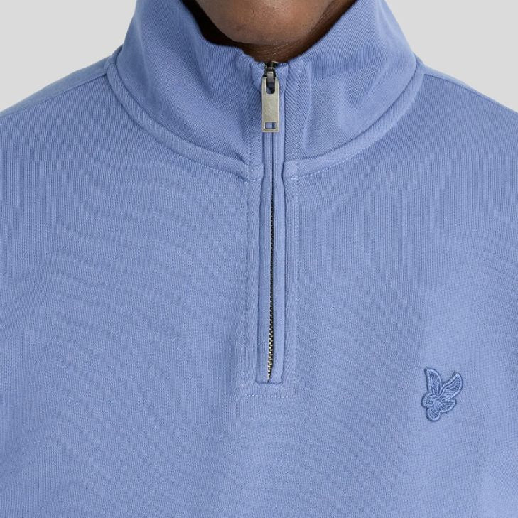 Lyle & Scott Superfine Quarter Zip Sweater Blå