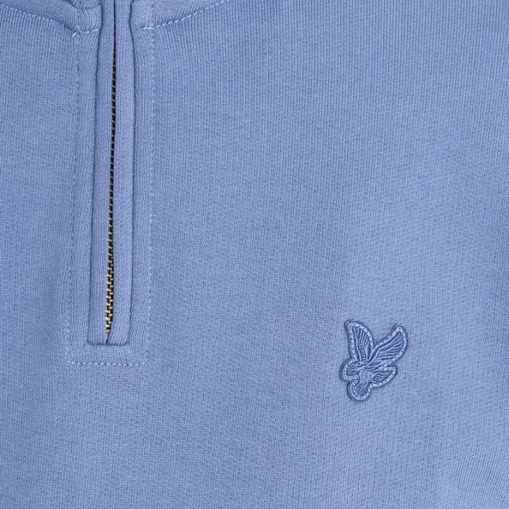 Lyle & Scott Superfine Quarter Zip Sweater Blå