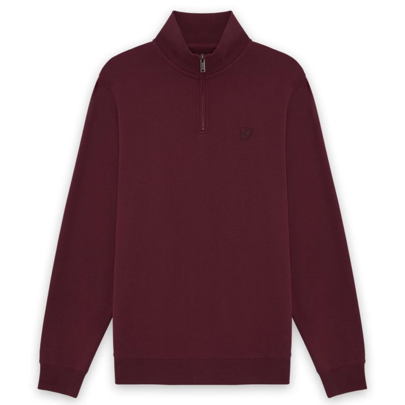 Lyle & Scott Superfine Quarter Zip Sweater Bordeaux