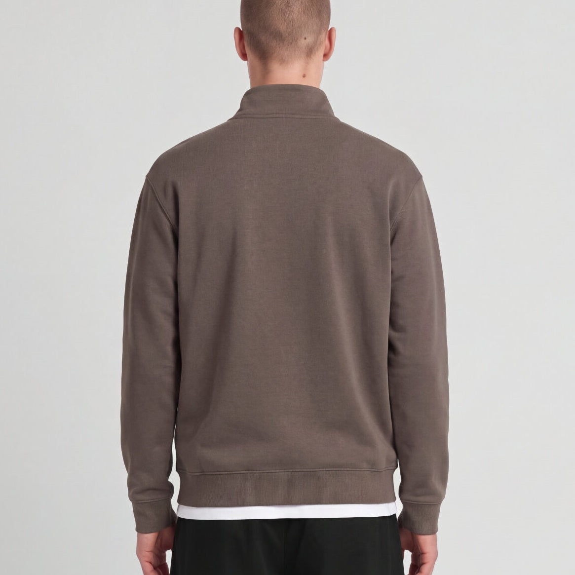 Lyle & Scott Superfine Quarter Zip Sweater Brun