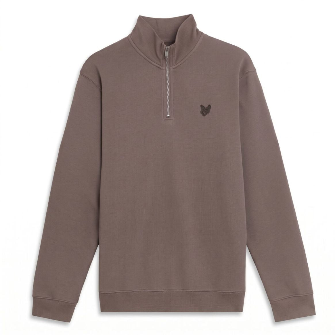 Lyle & Scott Superfine Quarter Zip Sweater Brun